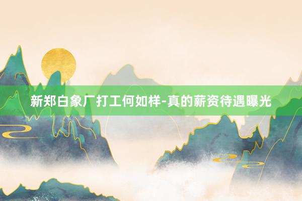 新郑白象厂打工何如样-真的薪资待遇曝光